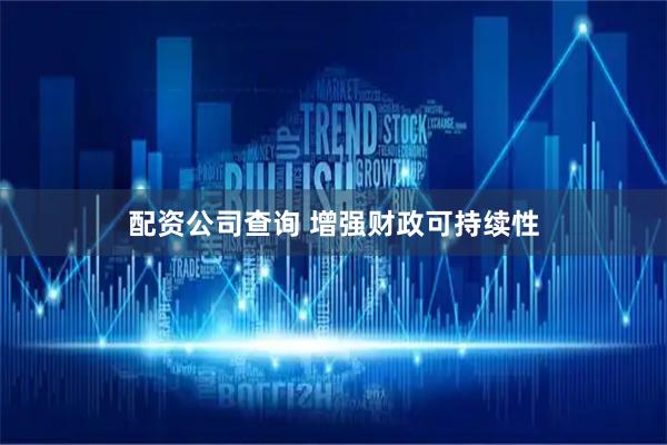 配资公司查询 增强财政可持续性